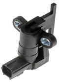 Black engine crankshaft position sensor with mounting bracket and two metal openings