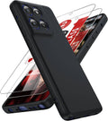 Black protective smartphone case with camera cutouts and raised front lip