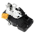 Rear left door lock latch actuator motor with black housing and orange wiring connector