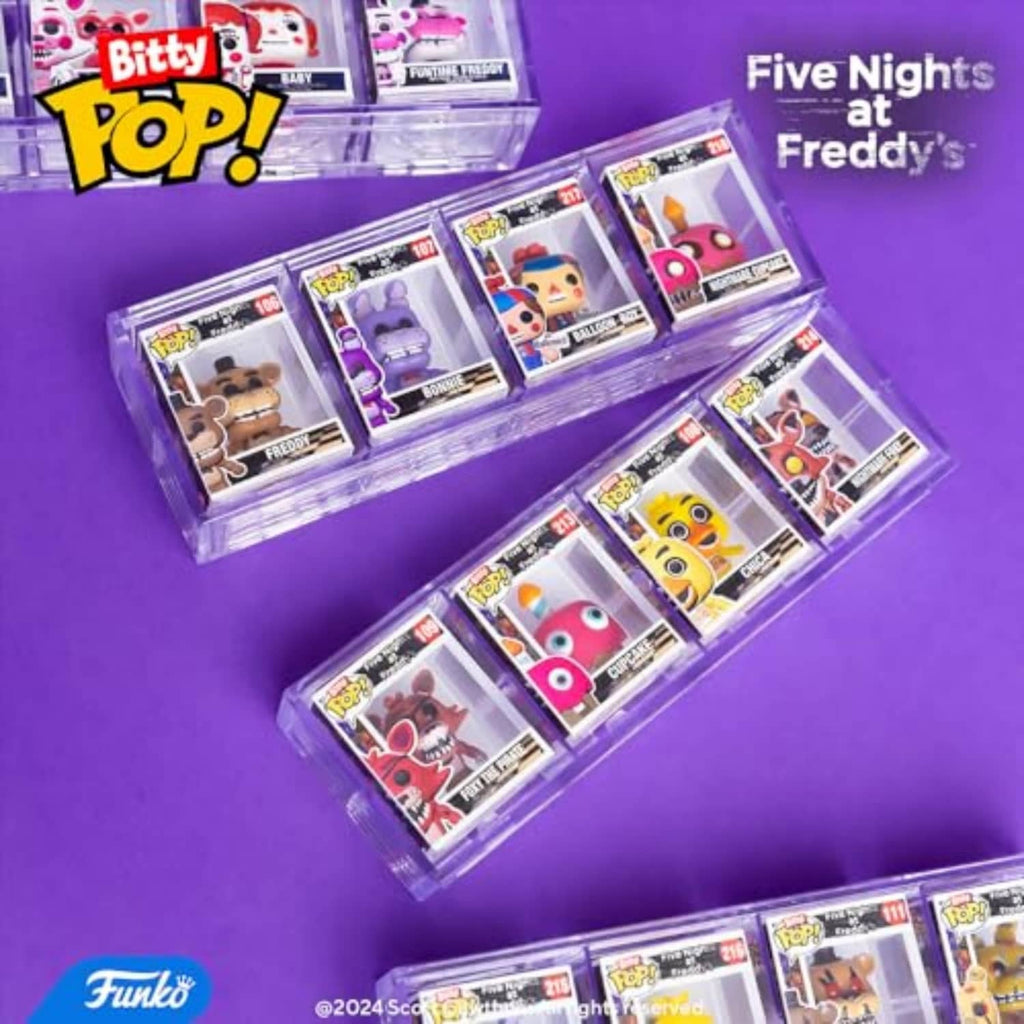 Clear blister pack display of Bitty Pop! mini figures for Five Nights at Freddy’s