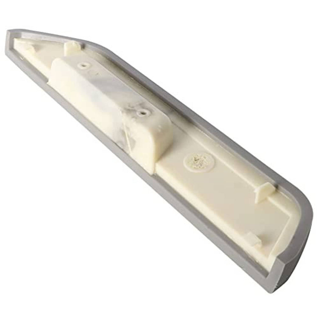 Gray armrest cover with light interior backing and mounting holes