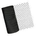 Black woven bird netting roll with 1/2-inch square mesh