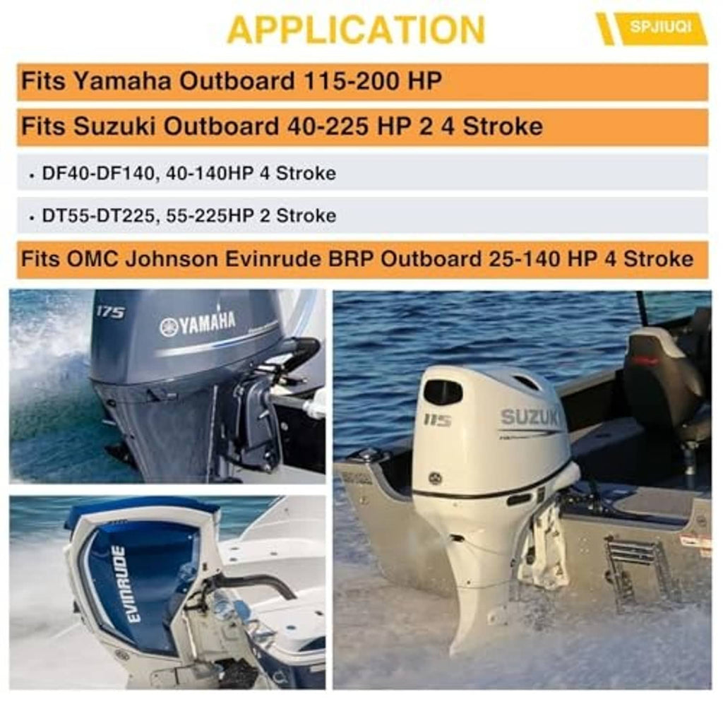 Outboard relay application chart with outboard engine photos and compatibility list