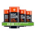 Right Guard Xtreme Defense antiperspirant stick, orange cap and dark gray body