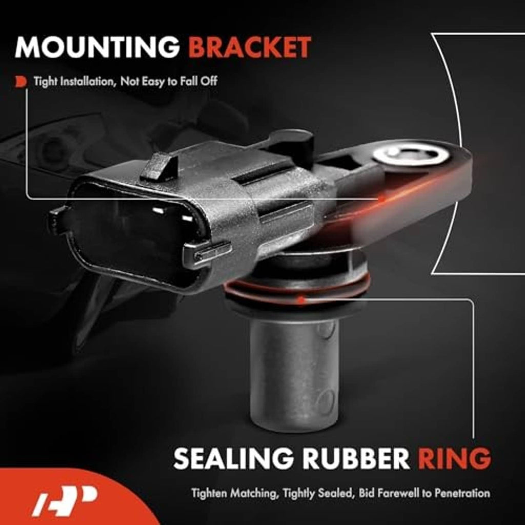 Camshaft position sensor with mounting bracket and sealing rubber ring
