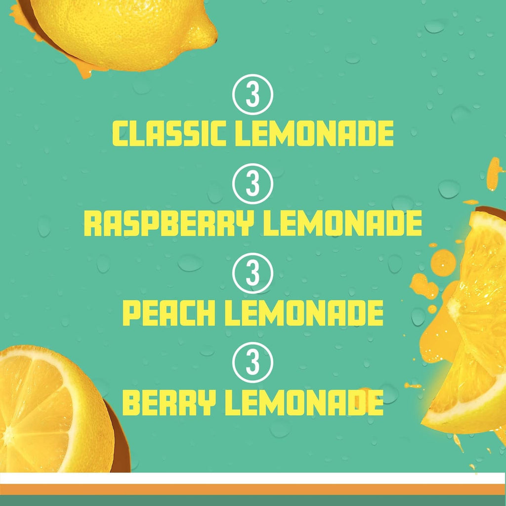 Sparkling Ice zero sugar flavor bundle: classic, raspberry, peach, and berry lemonade