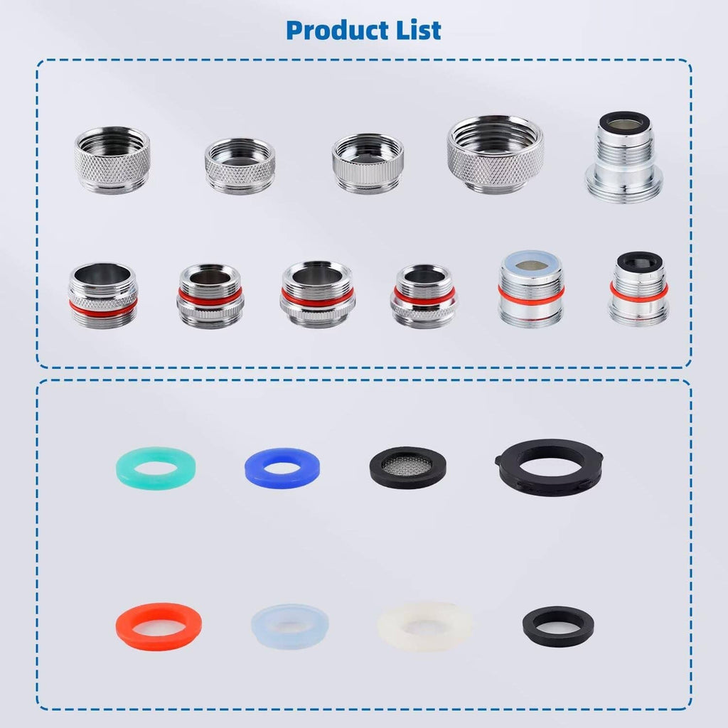 Replacement rubber washers and adapter parts in chrome and colored gasket materials