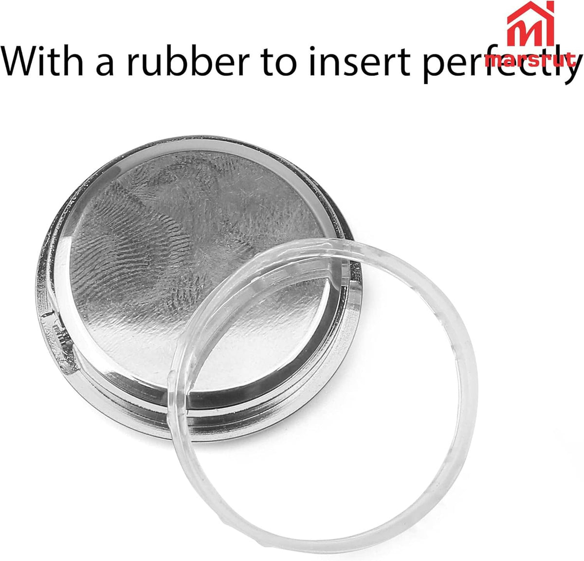 Round clock insert with clear rubber gasket and silver bezel for replacement fit