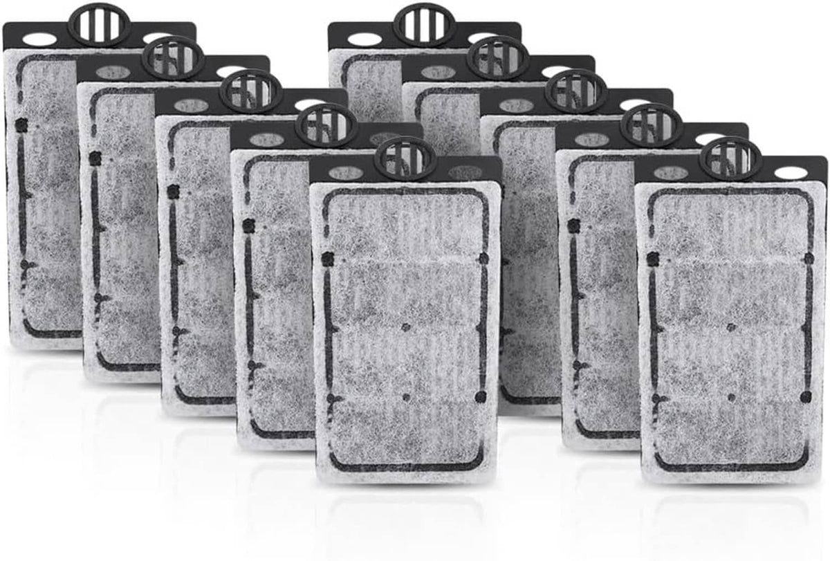 Replacement aquarium filter cartridge set, 10 pack, gray foam pads with plastic frames