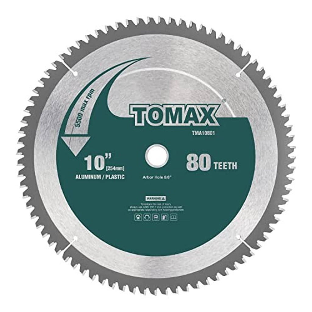 TOMAX 10-inch circular saw blade, 80 teeth, aluminum/plastic cutting
