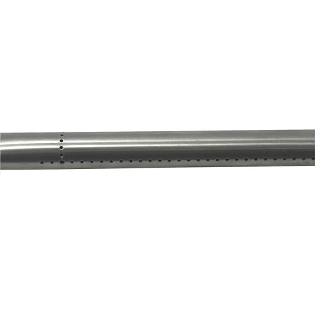 Stainless steel burner replacement tube with row of vent holes along length