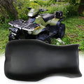 Contoured black ATV seat cover with smooth vinyl finish