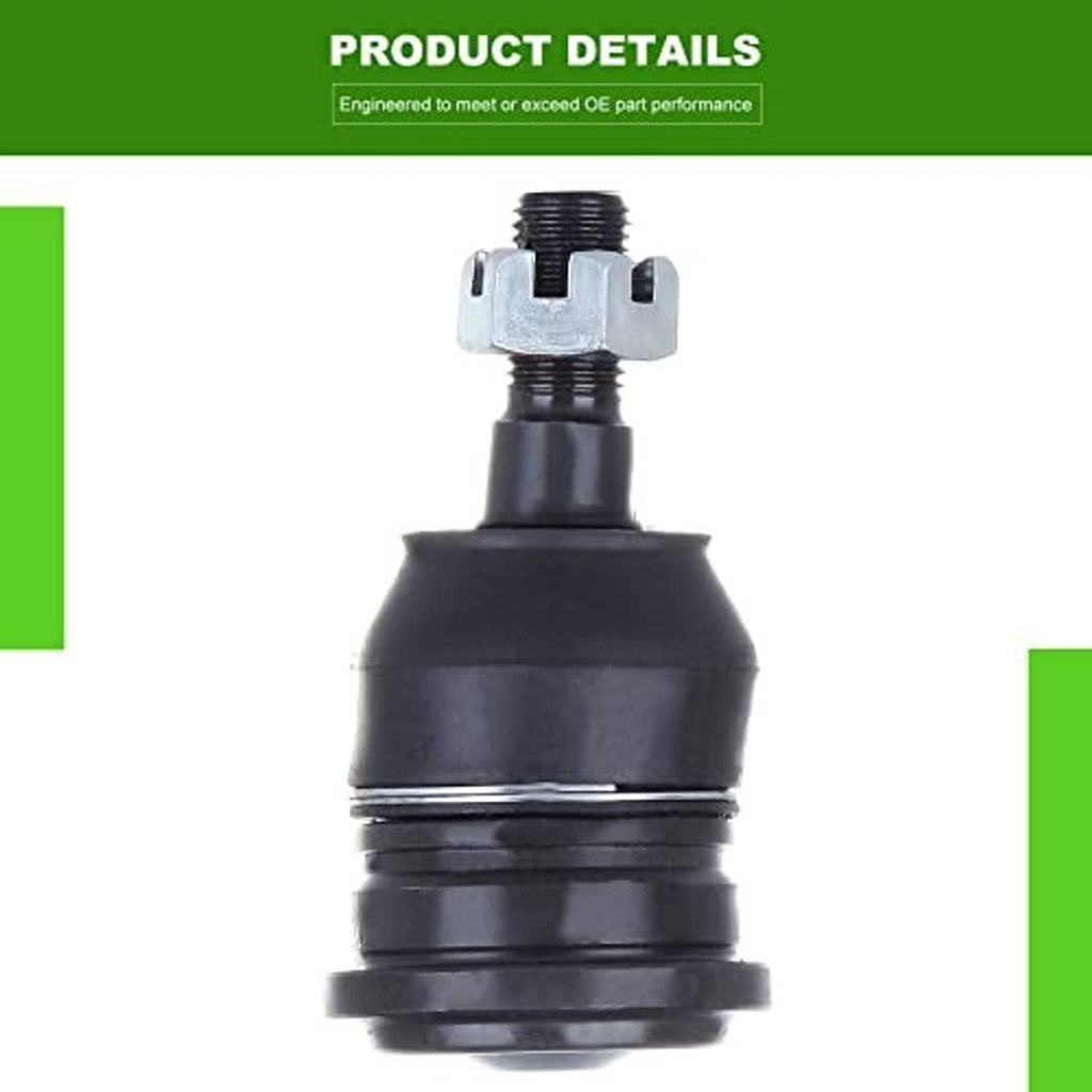 Black front upper ball joint with metal housing and protective boot