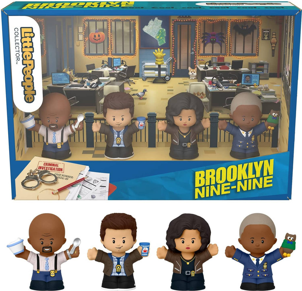 Boxed Little People figure set with four Brooklyn Nine-Nine characters, multicolor