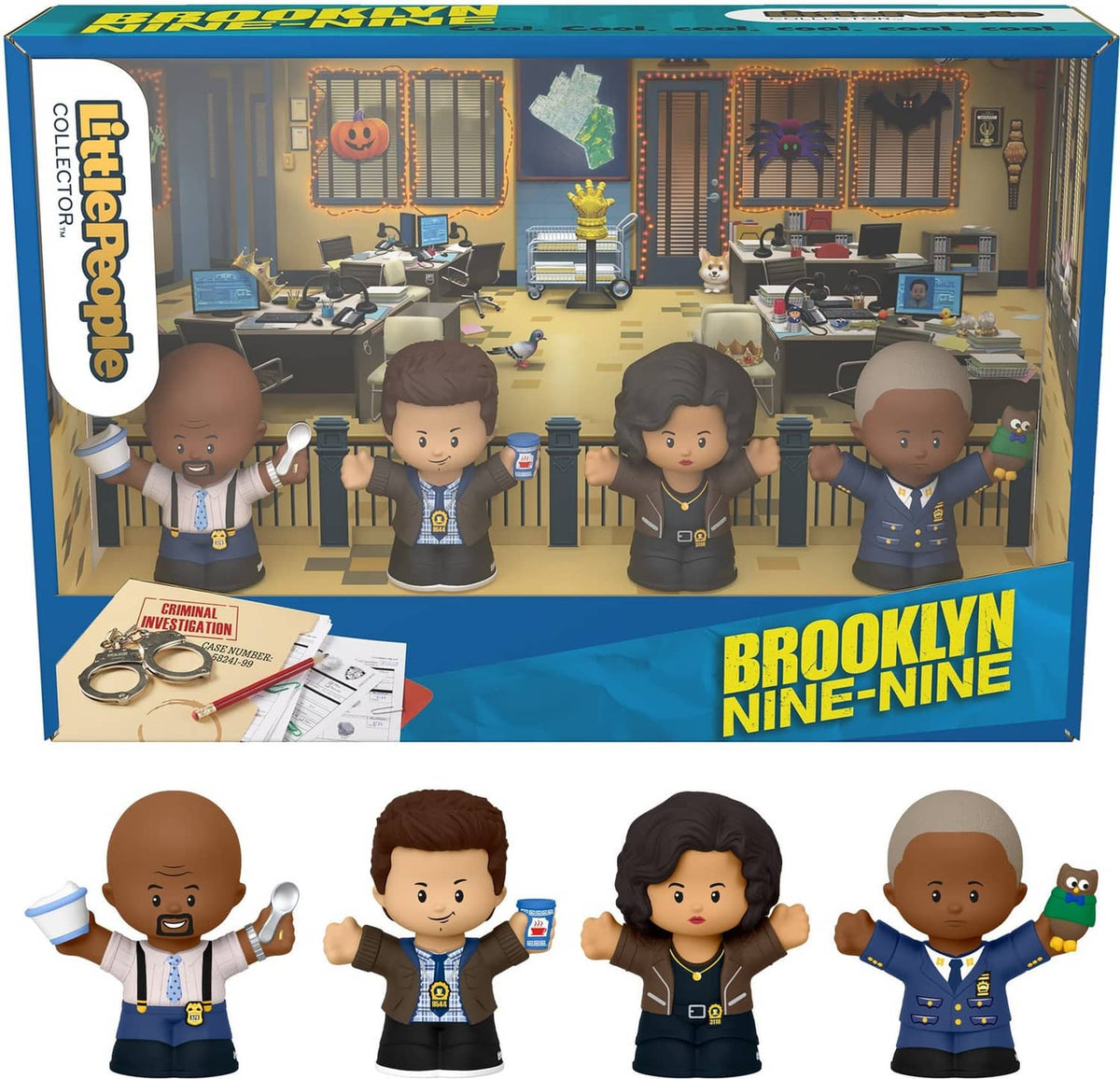 Boxed Little People figure set with four Brooklyn Nine-Nine characters, multicolor