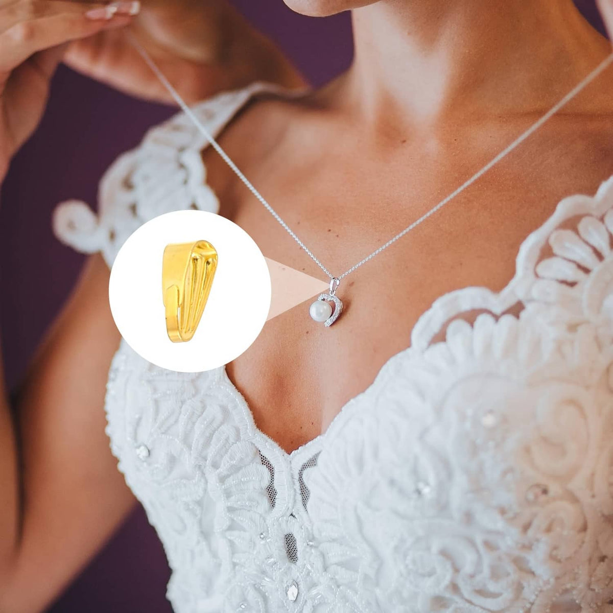 Gold tone snap bail hook pinch charm as a pendant necklace bail
