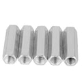 Hex connecting nuts, M10 threaded rod nuts, zinc-plated carbon steel, 5-pack