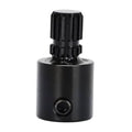 Black window crank shaft extension with knurled end and mounting hole
