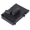 Black power seat switch panel with two rocker buttons and mounting tabs
