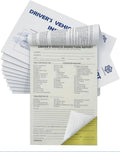 Set of Driver’s Vehicle Inspection Report forms, carbonless 2-ply, white and yellow copies
