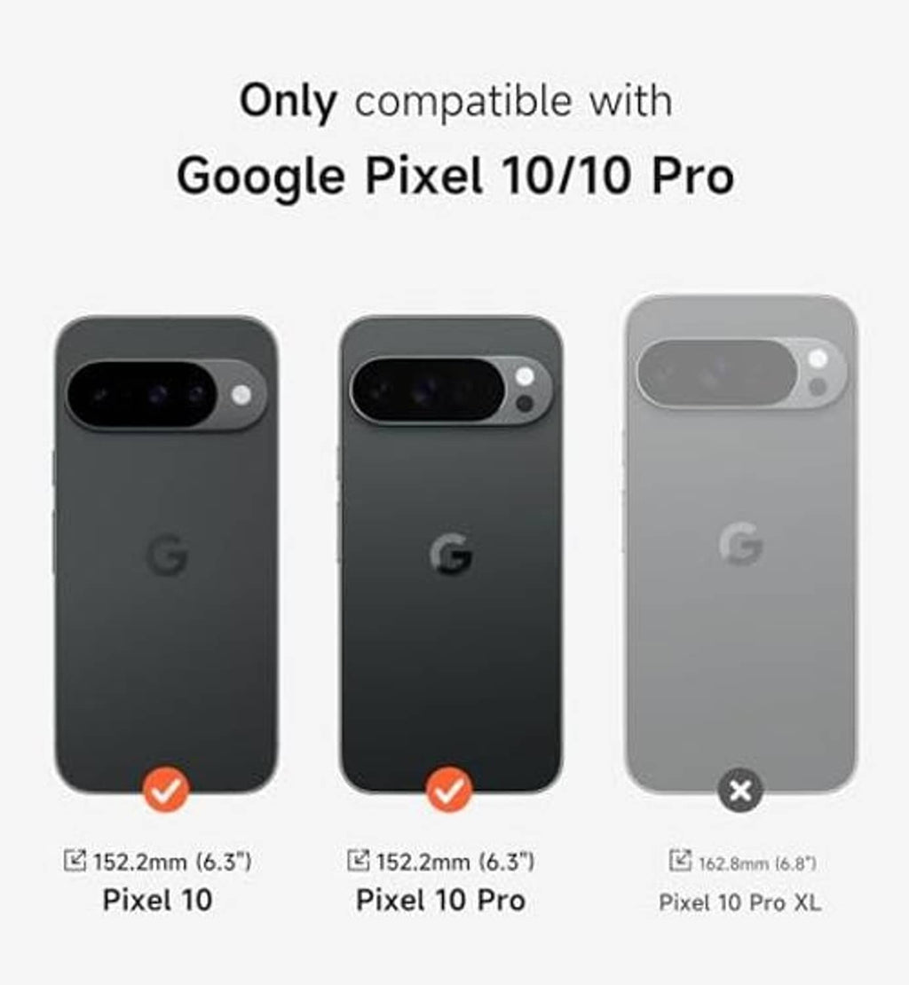 Black Pixel 10/10 Pro case lineup; compatible with Pixel 10 and Pixel 10 Pro