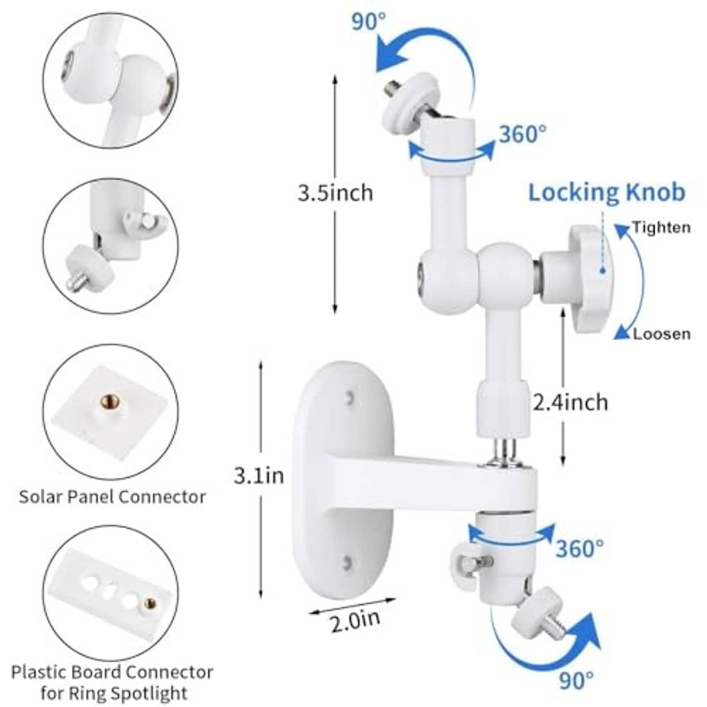 Wall mount dimensions with 360° rotation and locking knob