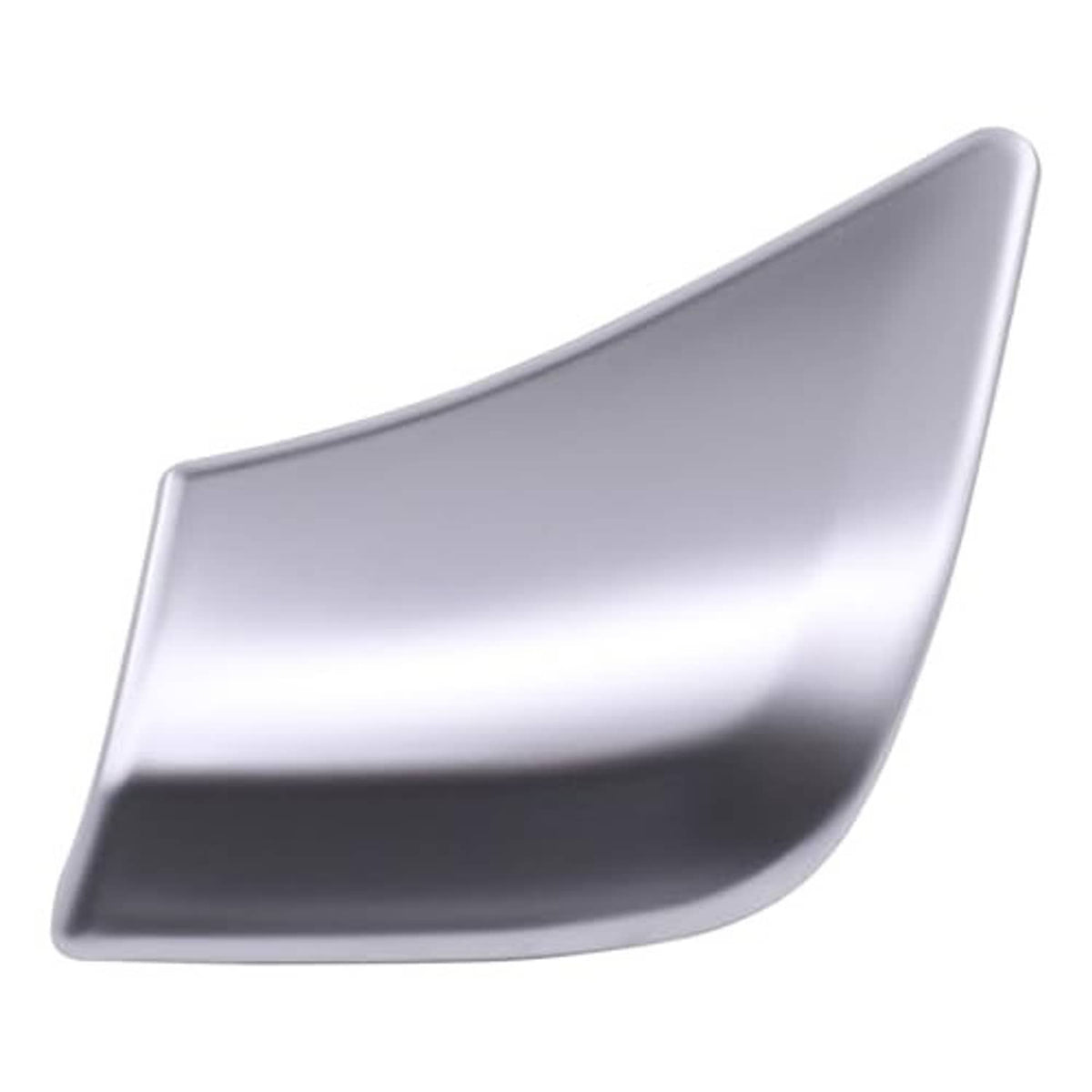 Silver seat down handle cover, front left-style shape with curved edge