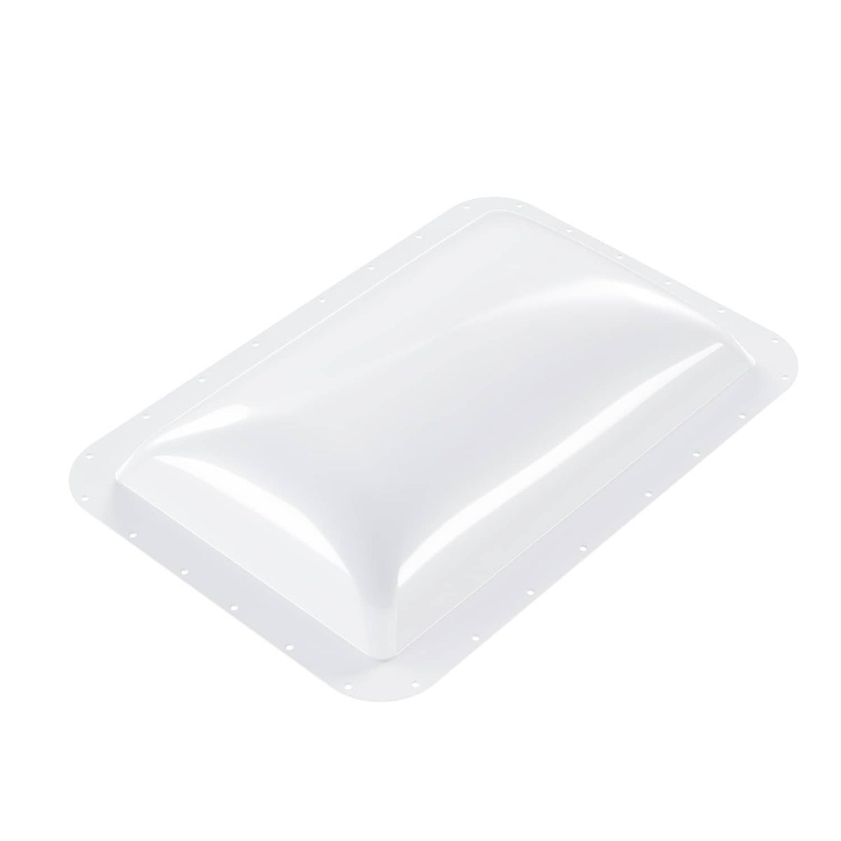 White dome-style skylight cover with rounded top and perimeter mounting holes
