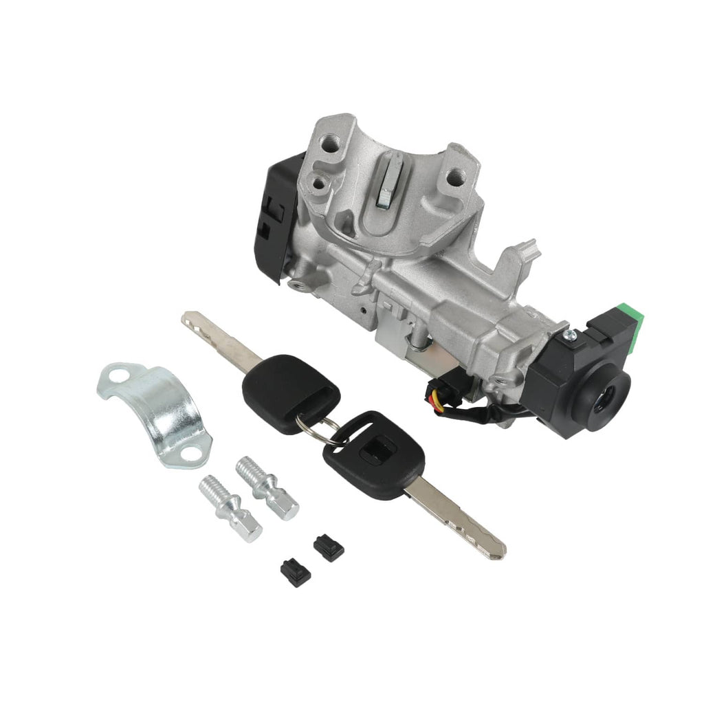 Ignition switch lock cylinder assembly with keys and included clips and mounting parts