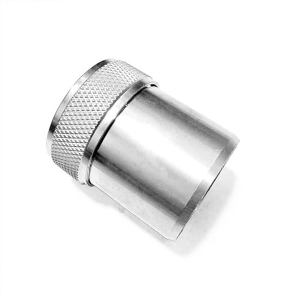 Aluminum weld-on filler neck bung with textured collar and vented cap