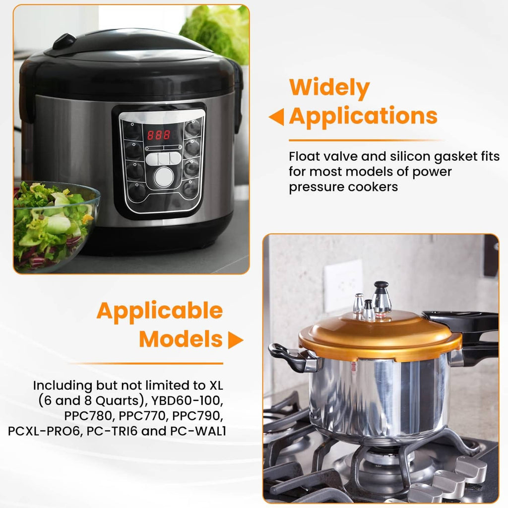 Pressure cooker lid with stainless steel float valve and silicone gasket