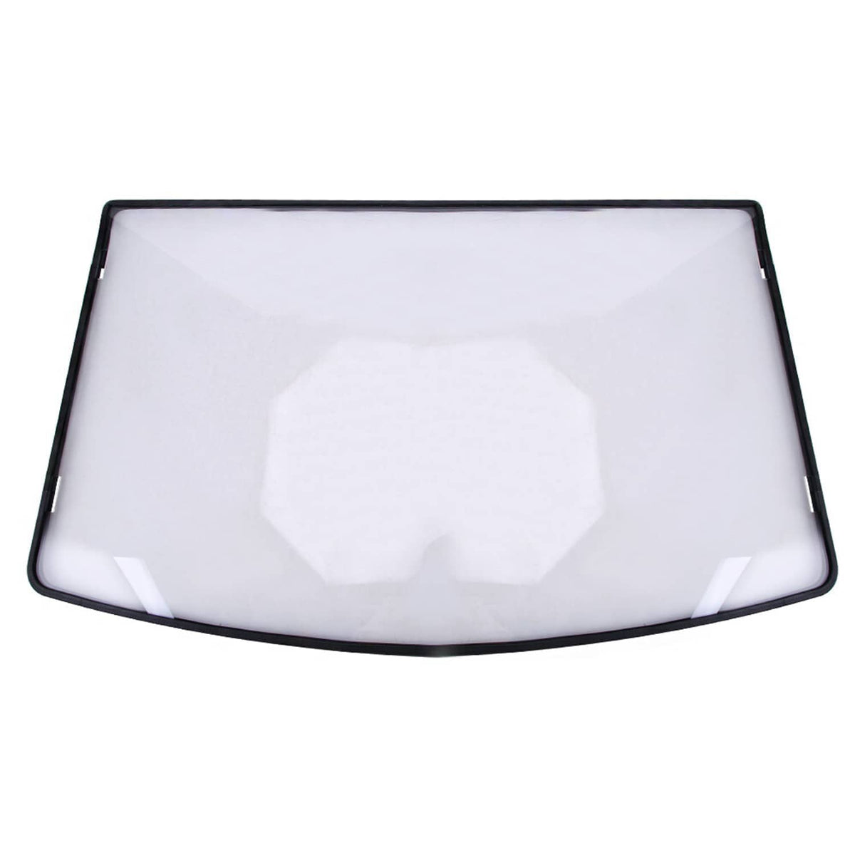 Full-size UTV windshield with dark frame and clear curved panel