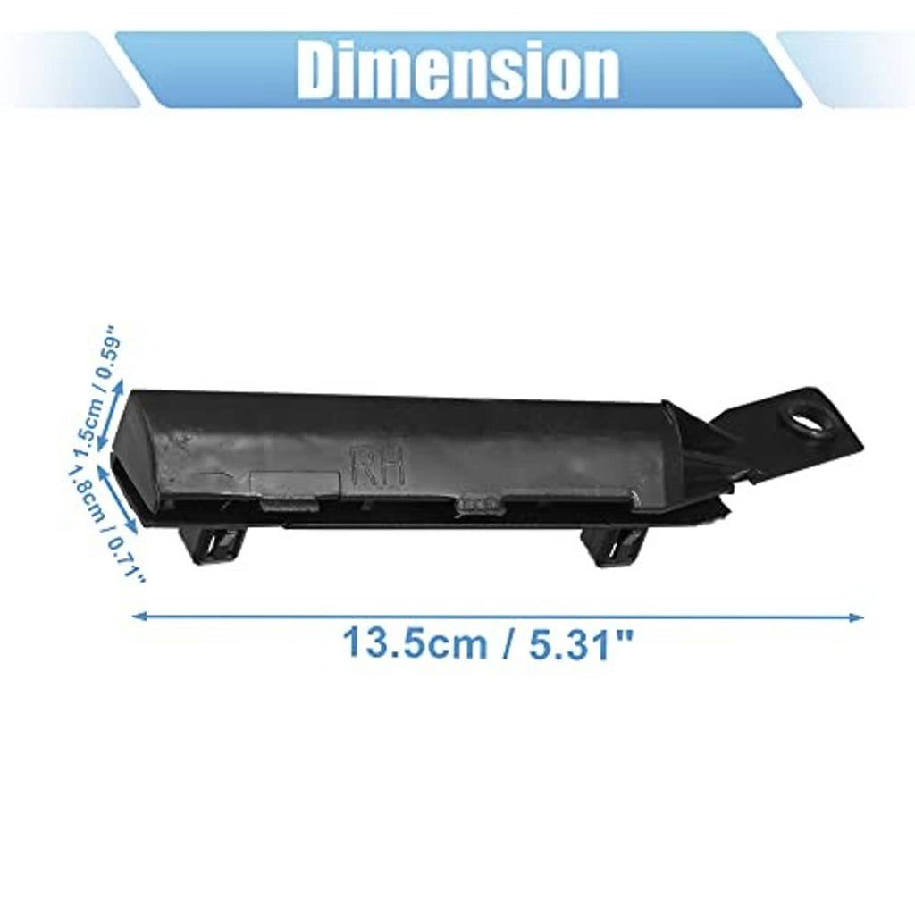 Black front bumper support bracket with side mounting eyelet and tabs