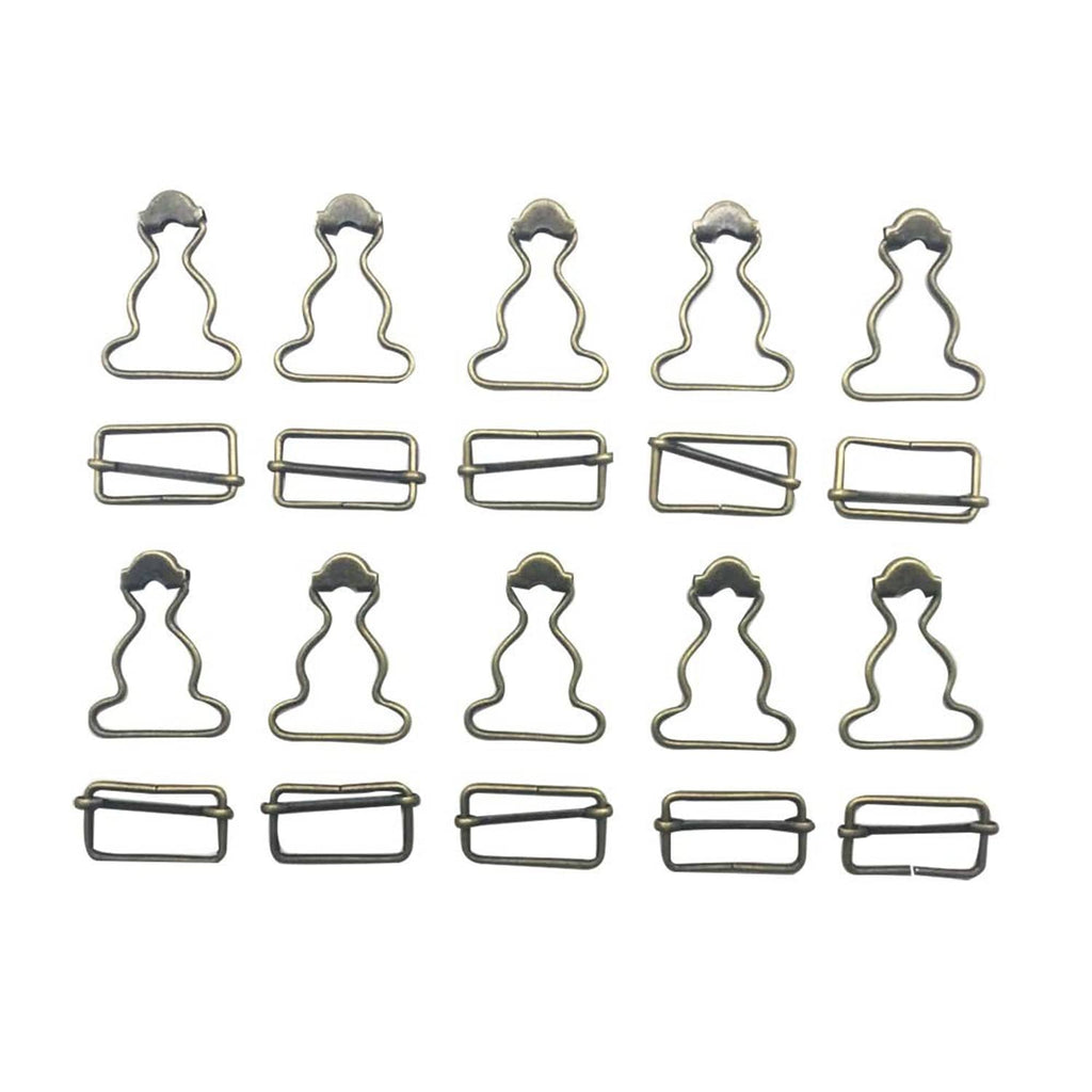 Bronze inside-bottom suspender clips, 10-count pack