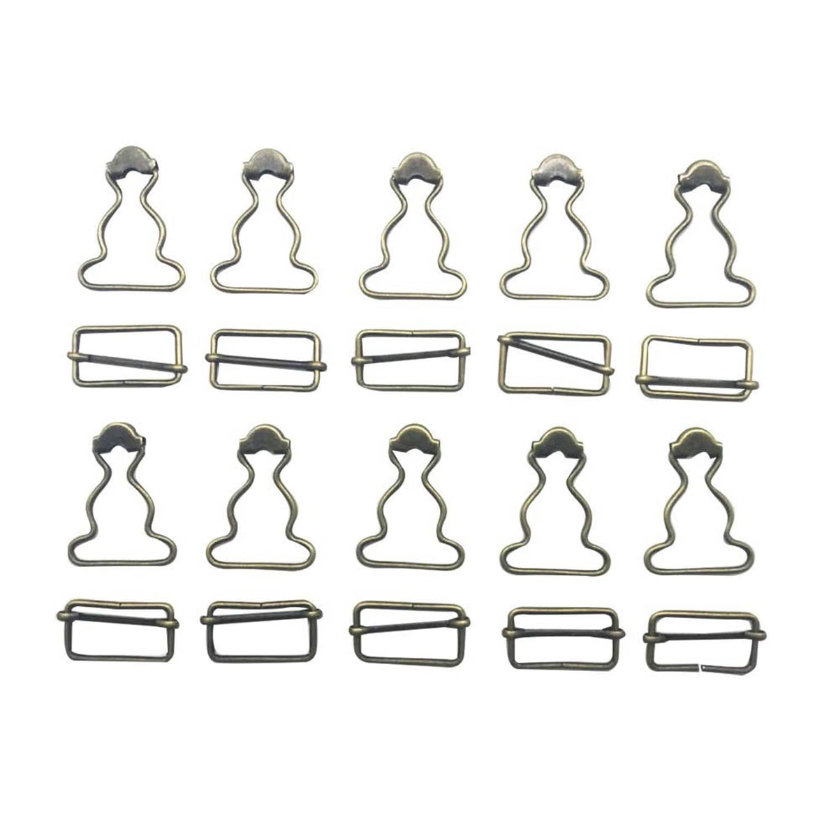 Bronze inside-bottom suspender clips, 10-count pack