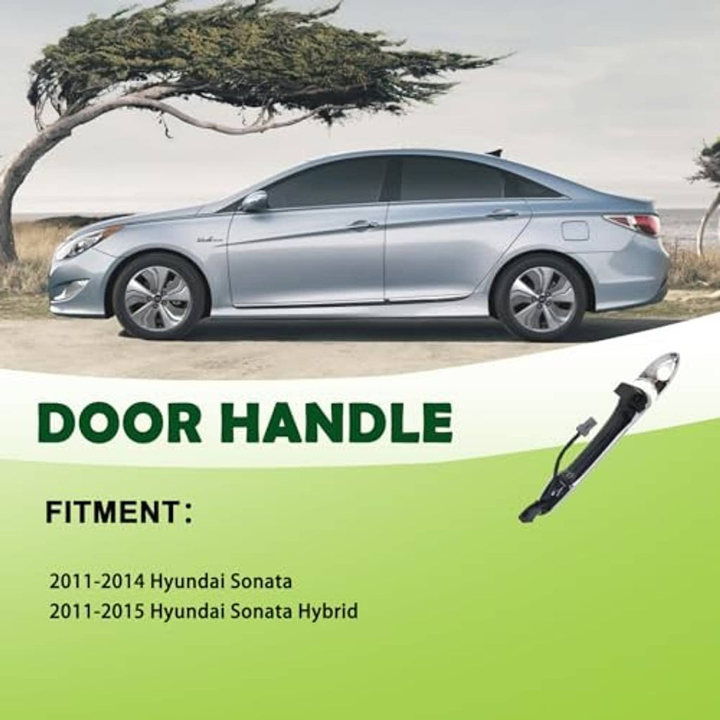 Silver door handle with keyhole and black wiring, shown near a vehicle