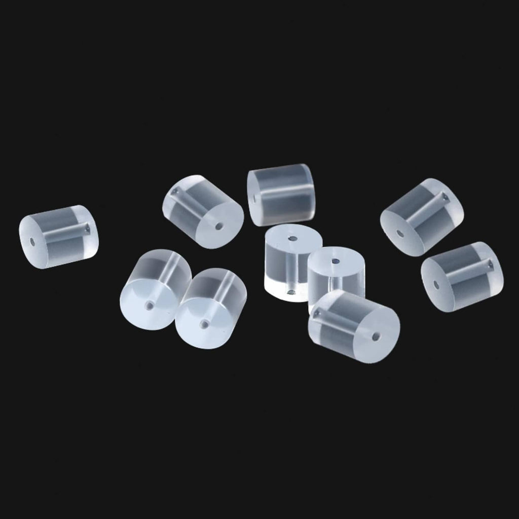 Clear silicone earring backs, transparent stud stoppers (mixed set)