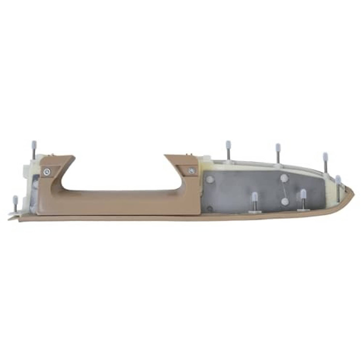 Beige armrest repair kit base with exposed inner frame and mounting posts