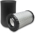 Foam air filter pre-cleaner with plastic inlet base, black and gray