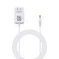 White power adapter with two-prong plug and coiled replacement charging cable