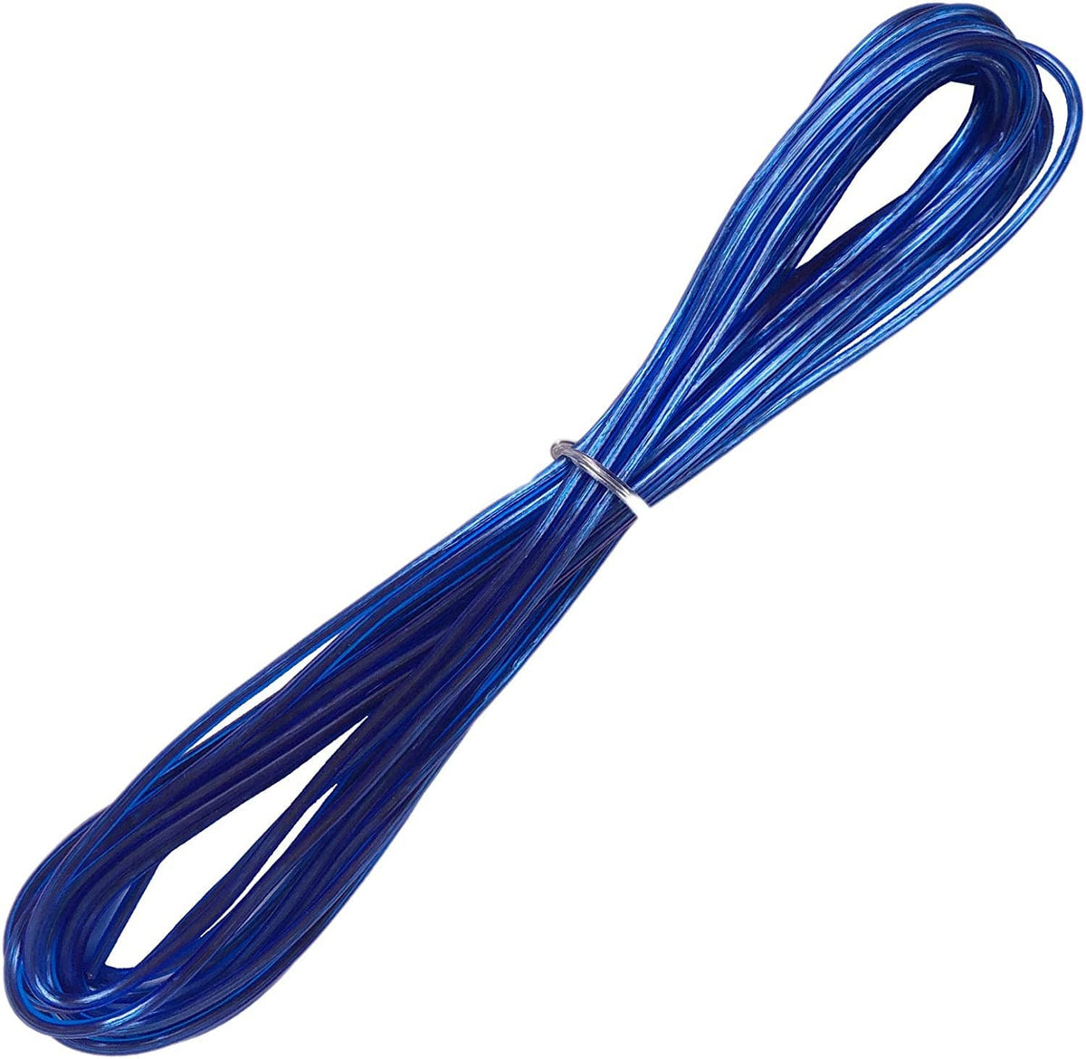 Blue wire coil for amplifier installation, tightly bundled
