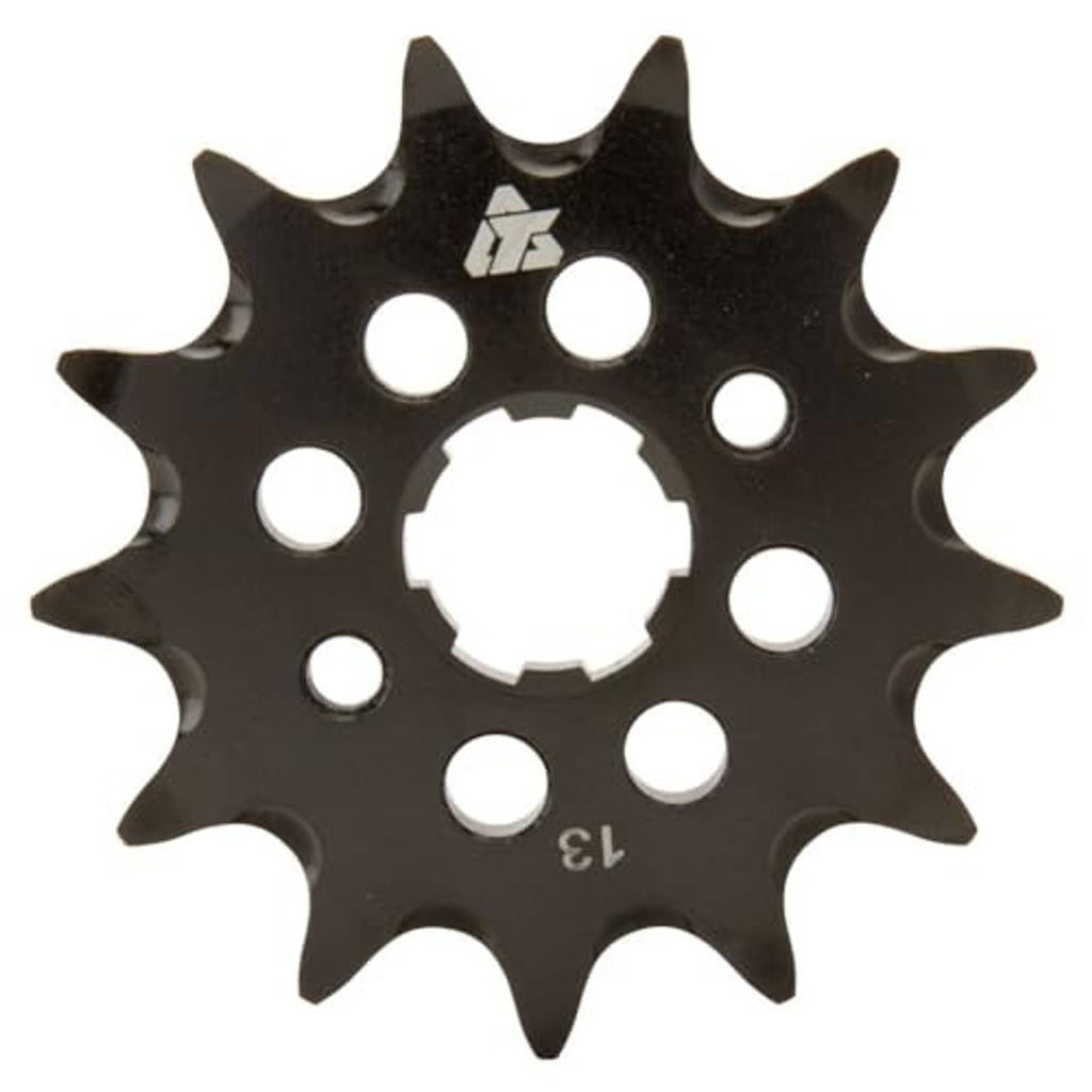 Black 13-tooth sprocket plate with round center bore and side bolt holes