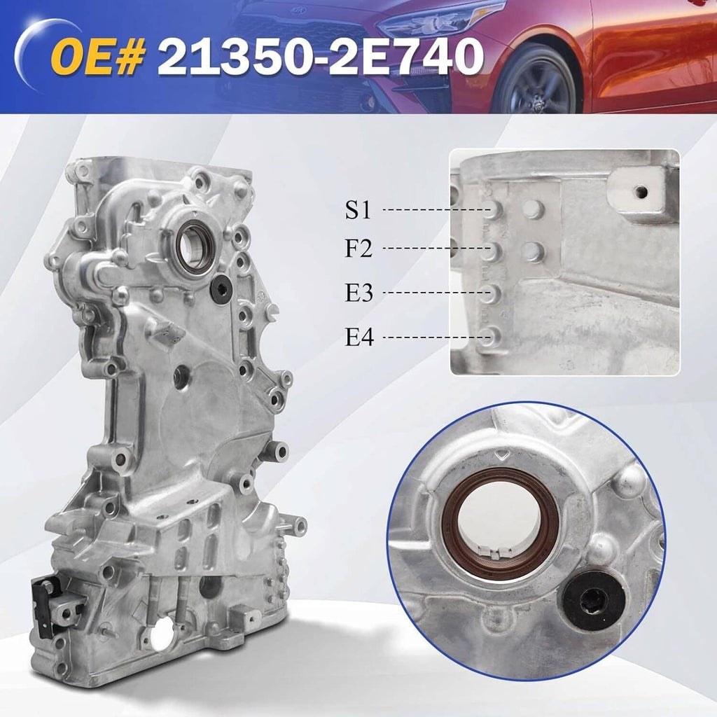 Metal timing chain cover with oil seal bore and small sensor opening