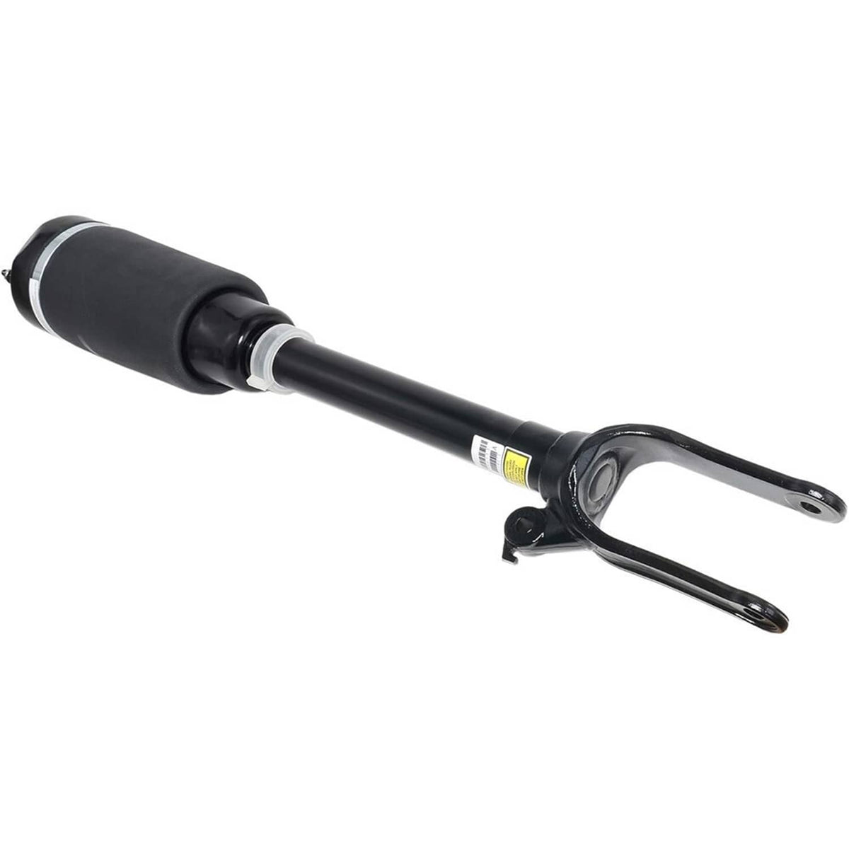 Front air suspension strut with black air spring sleeve and fork support bracket