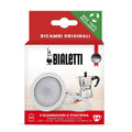 Bialetti spare parts kit with 3 gaskets and 1 white filter plate, 3/4 cup