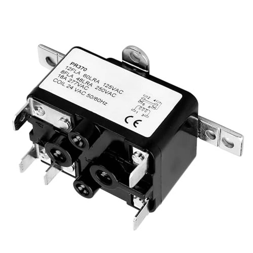 Black AC relay module with screw terminals and silver bracket for mounting