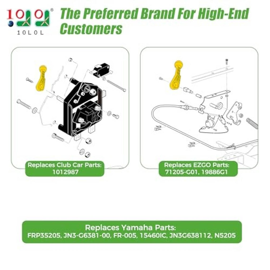 Diagram graphic for golf cart shifter handle lever replacement parts