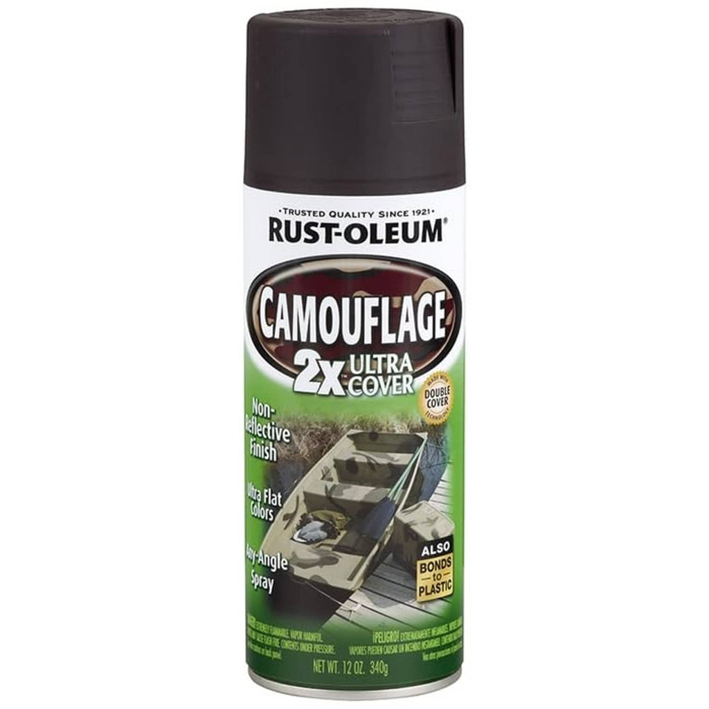 Rust-Oleum Camouflage 2X Ultra Cover spray paint can, flat finish, 12 oz