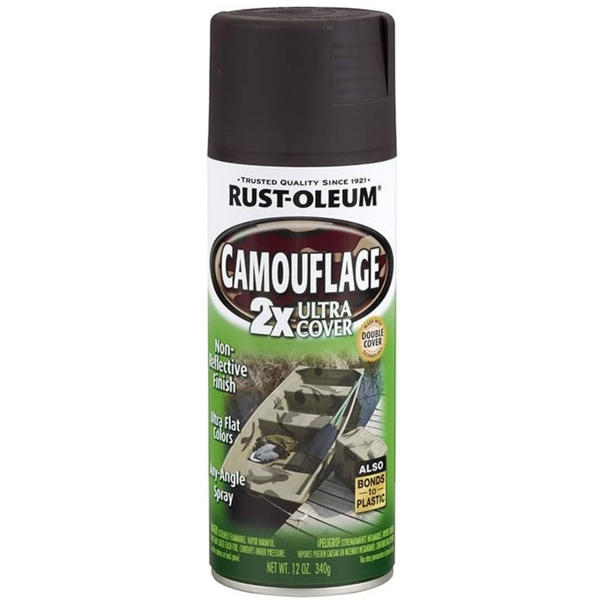Rust-Oleum Camouflage 2X Ultra Cover spray paint can, flat finish, 12 oz