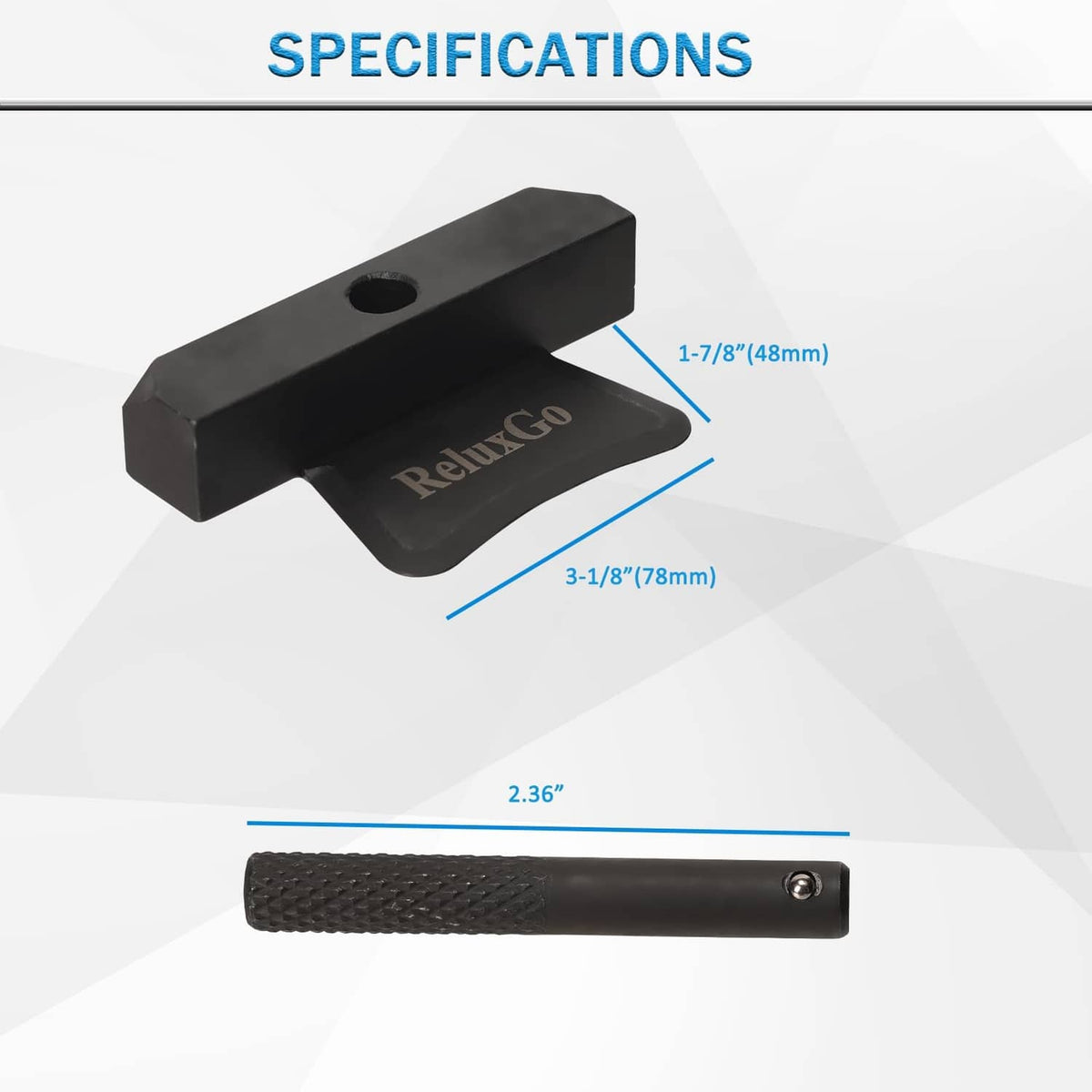 Black separator tool showing measurement marks, with textured handle